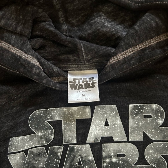 Star Wars Kids Black Galaxy Logo Pullover Hoodie Size Medium - Picture 3 of 3
